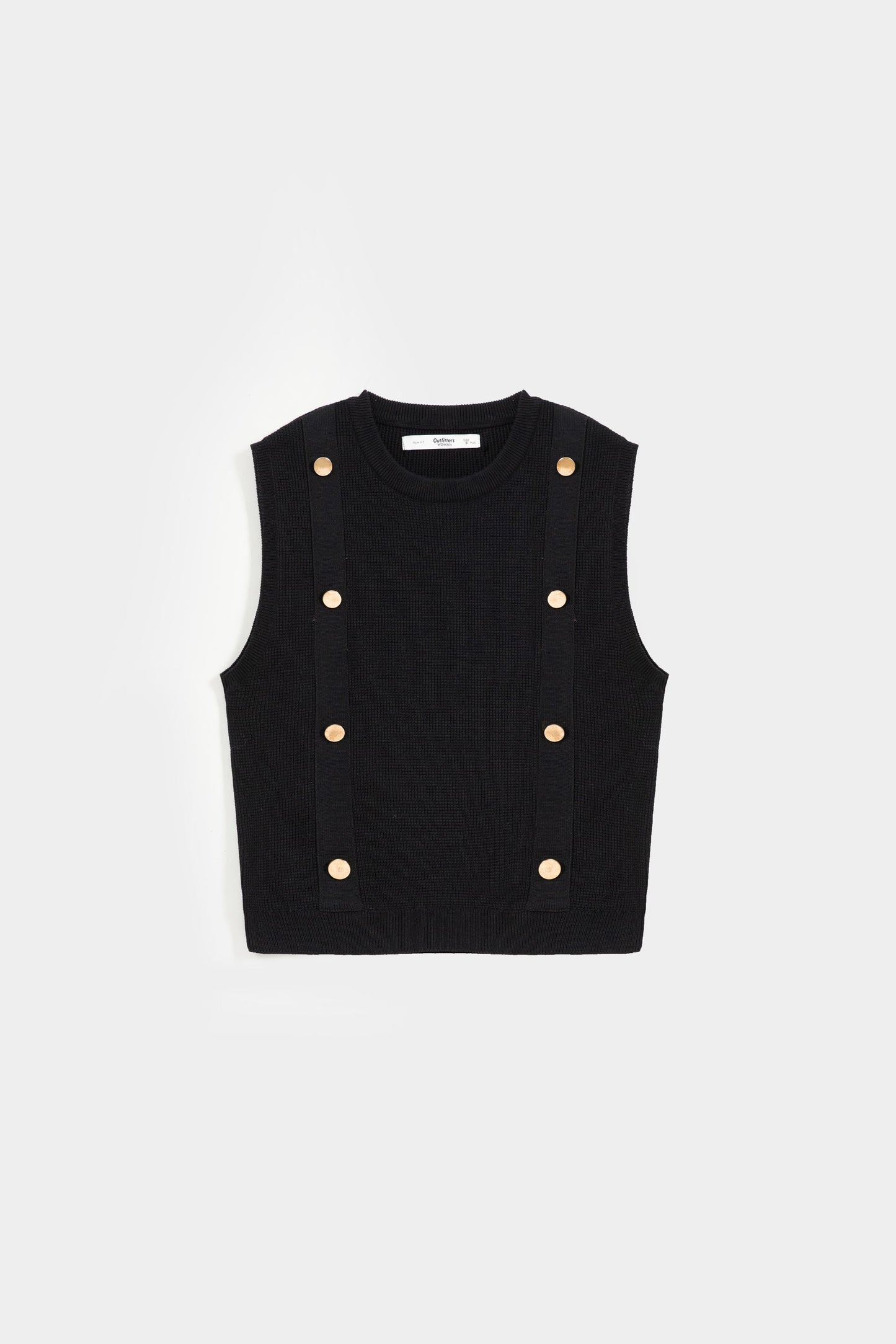 Super Cropped Tank T-Shirt With Buttons