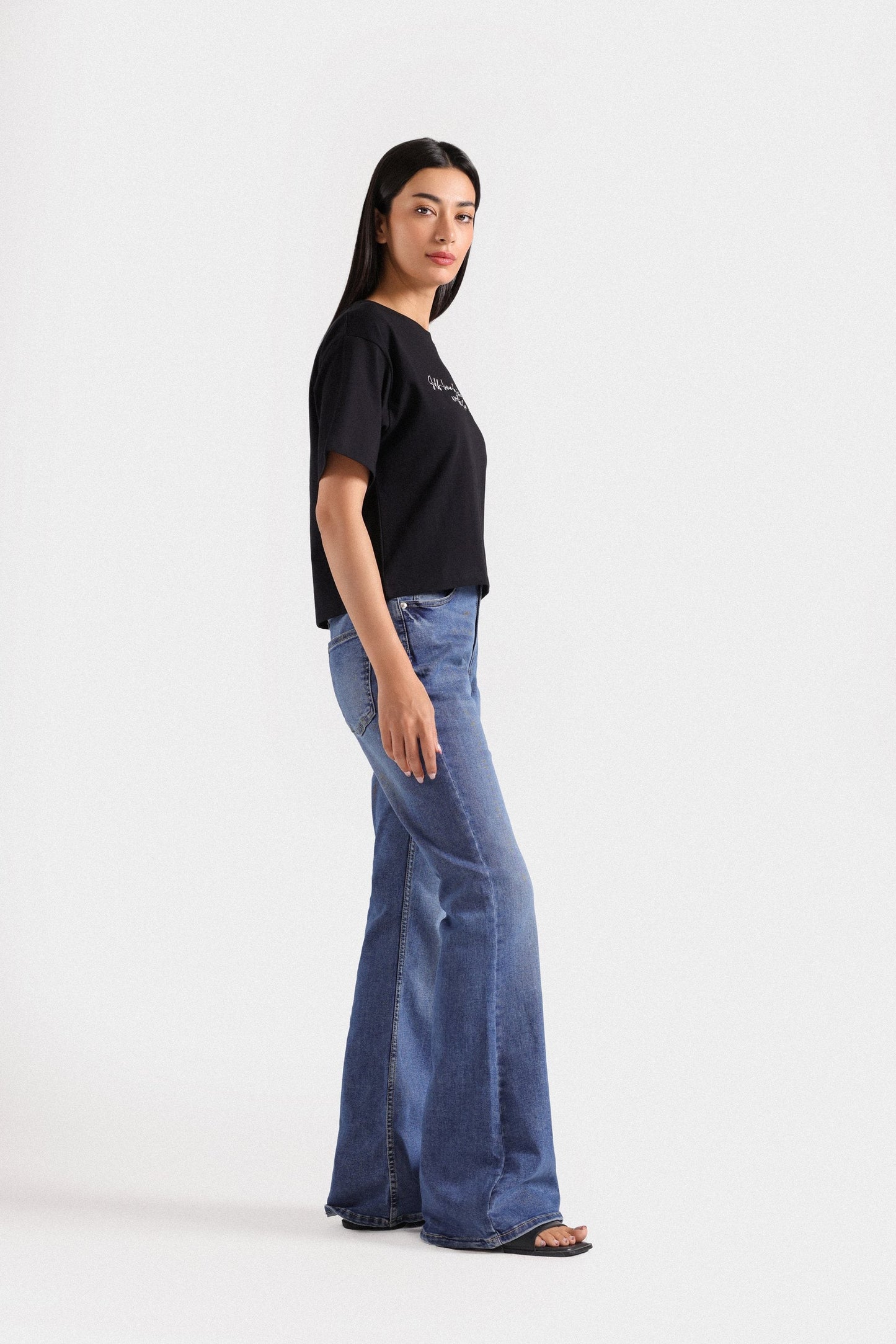 Embroidered Cropped T-Shirt