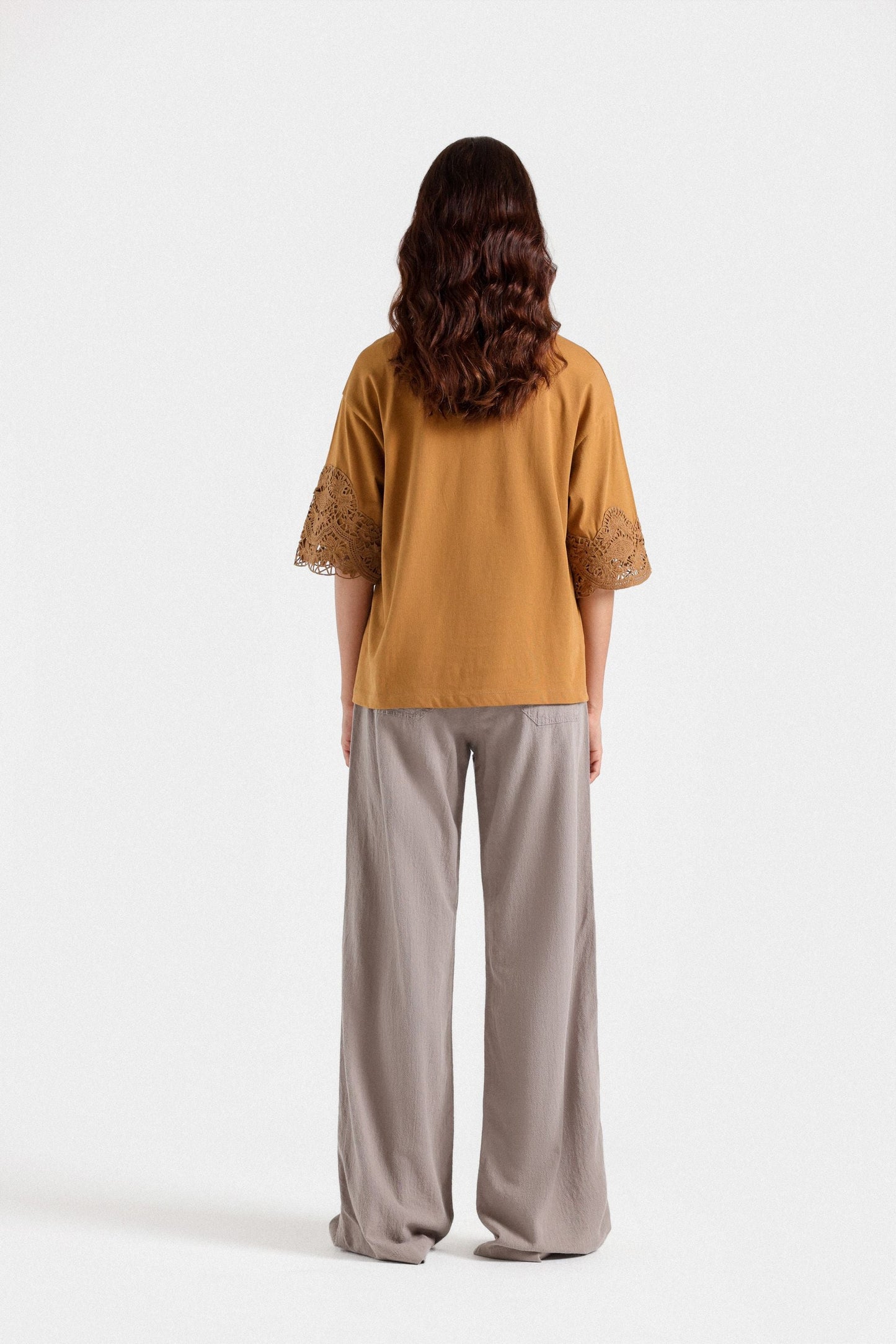 Embroidered Crochet T-Shirt