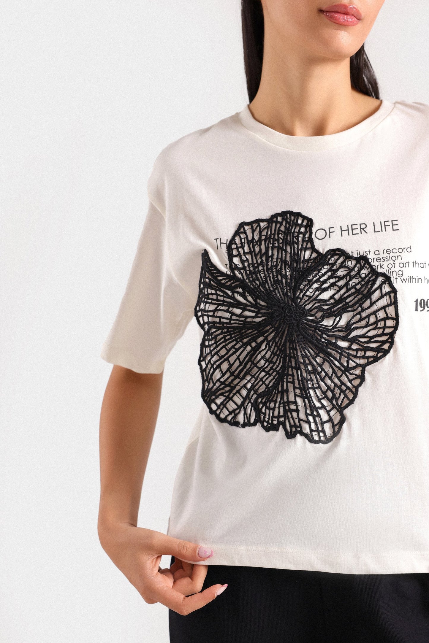 Floral Embroidered T-Shirt