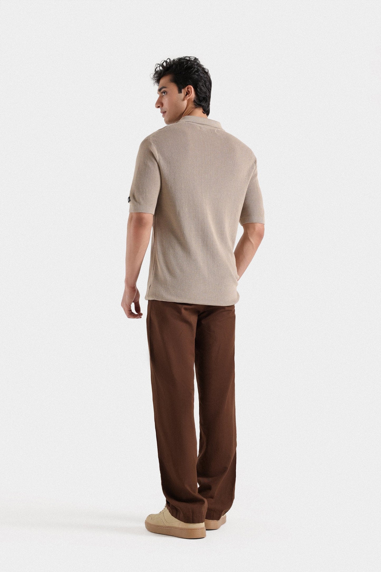 Basic Zipper Polo Shirt