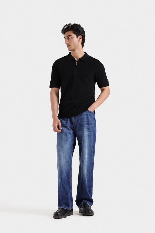 Basic Zipper Polo Shirt