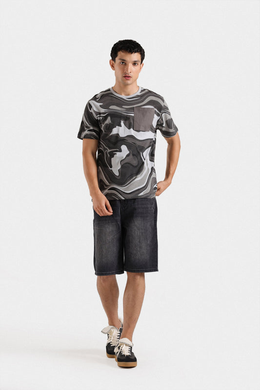 All Over Camo Printed T-shirt