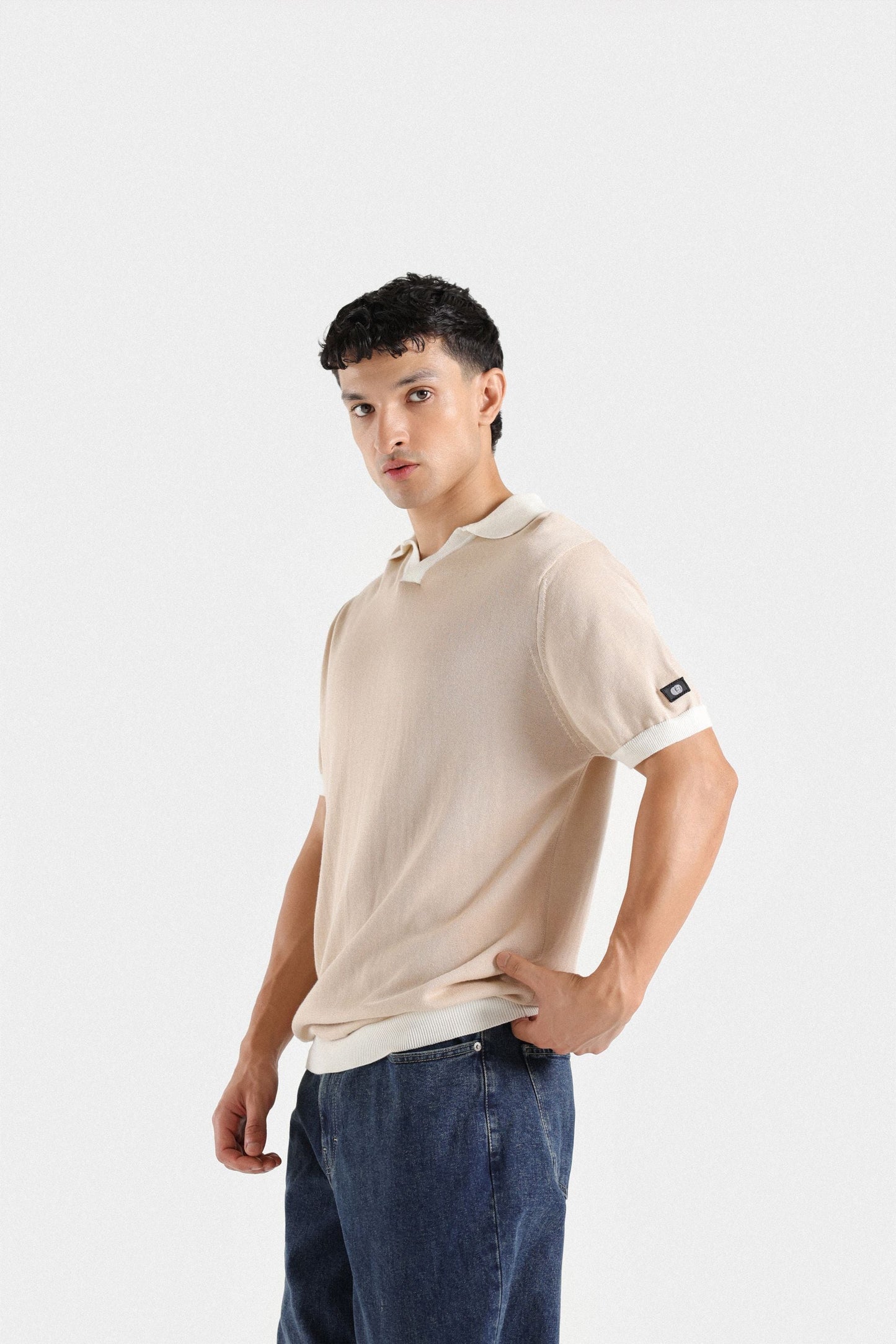 Contrast Collar Knitted Polo