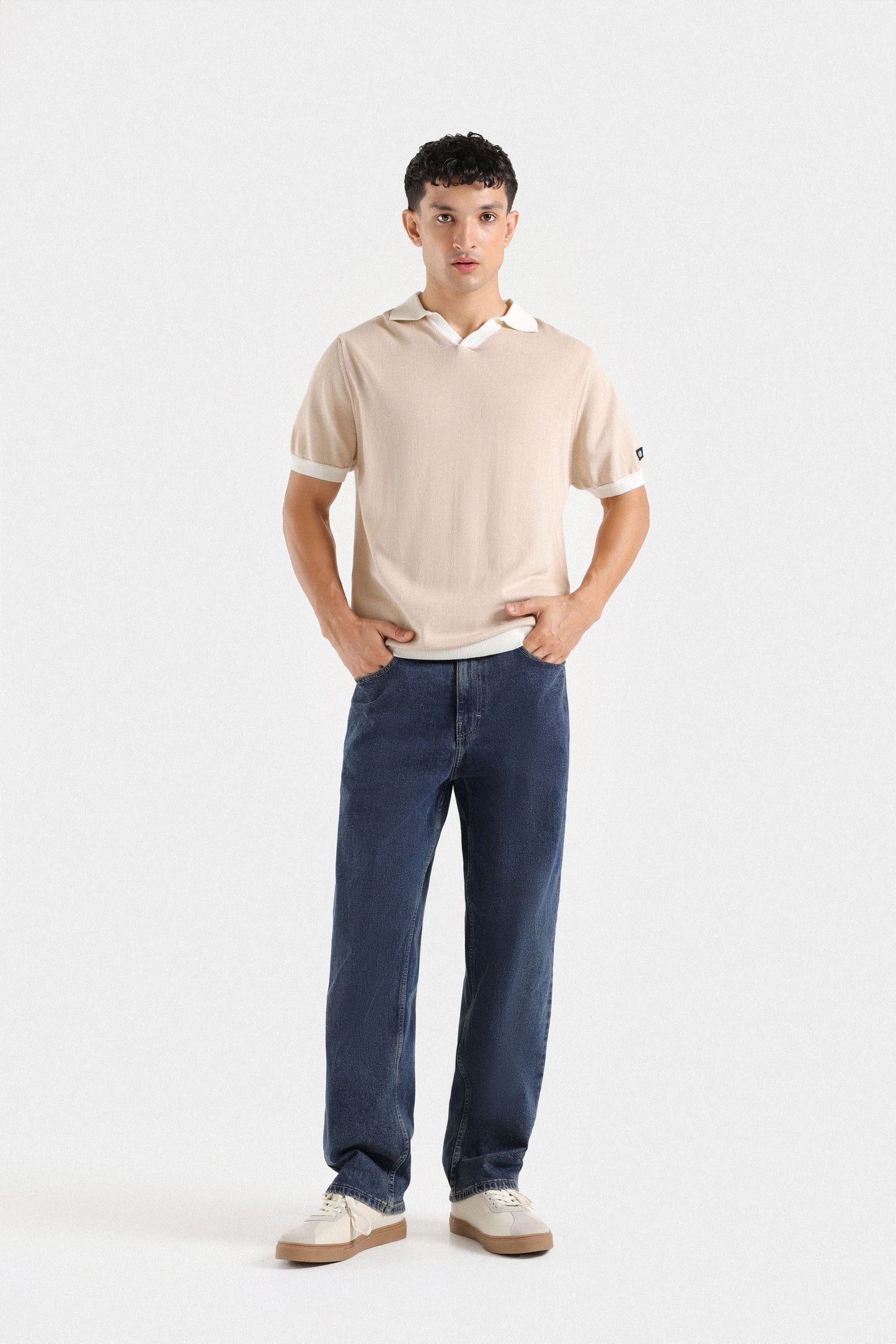Contrast Collar Knitted Polo