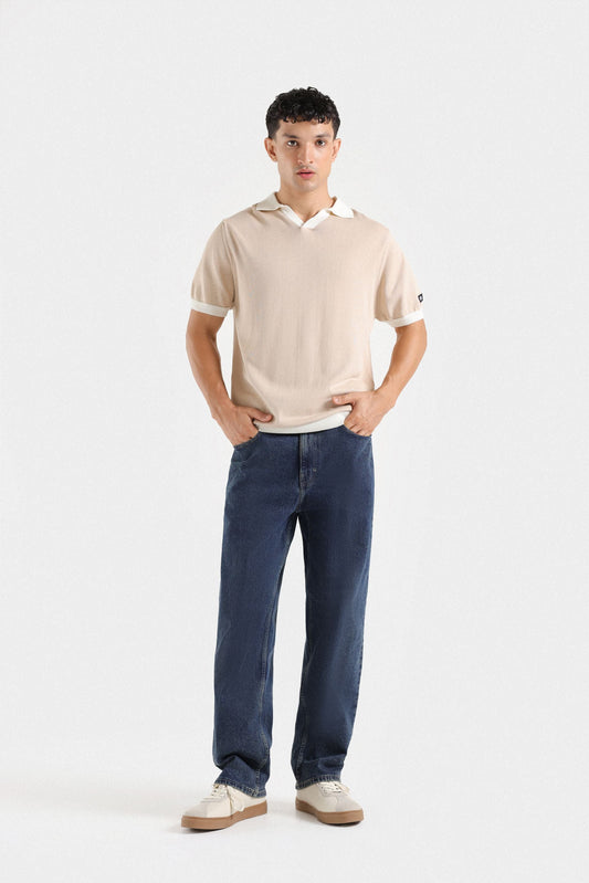 Contrast Collar Knitted Polo