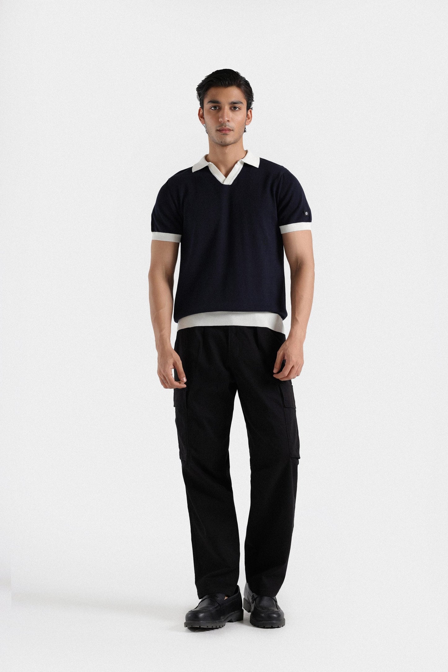 Contrast Collar Knitted Polo