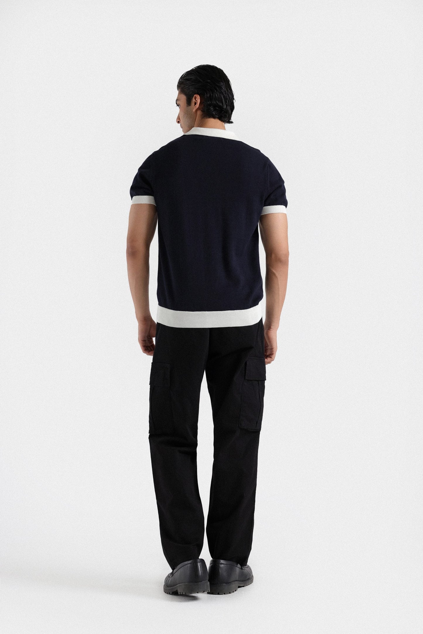 Contrast Collar Knitted Polo